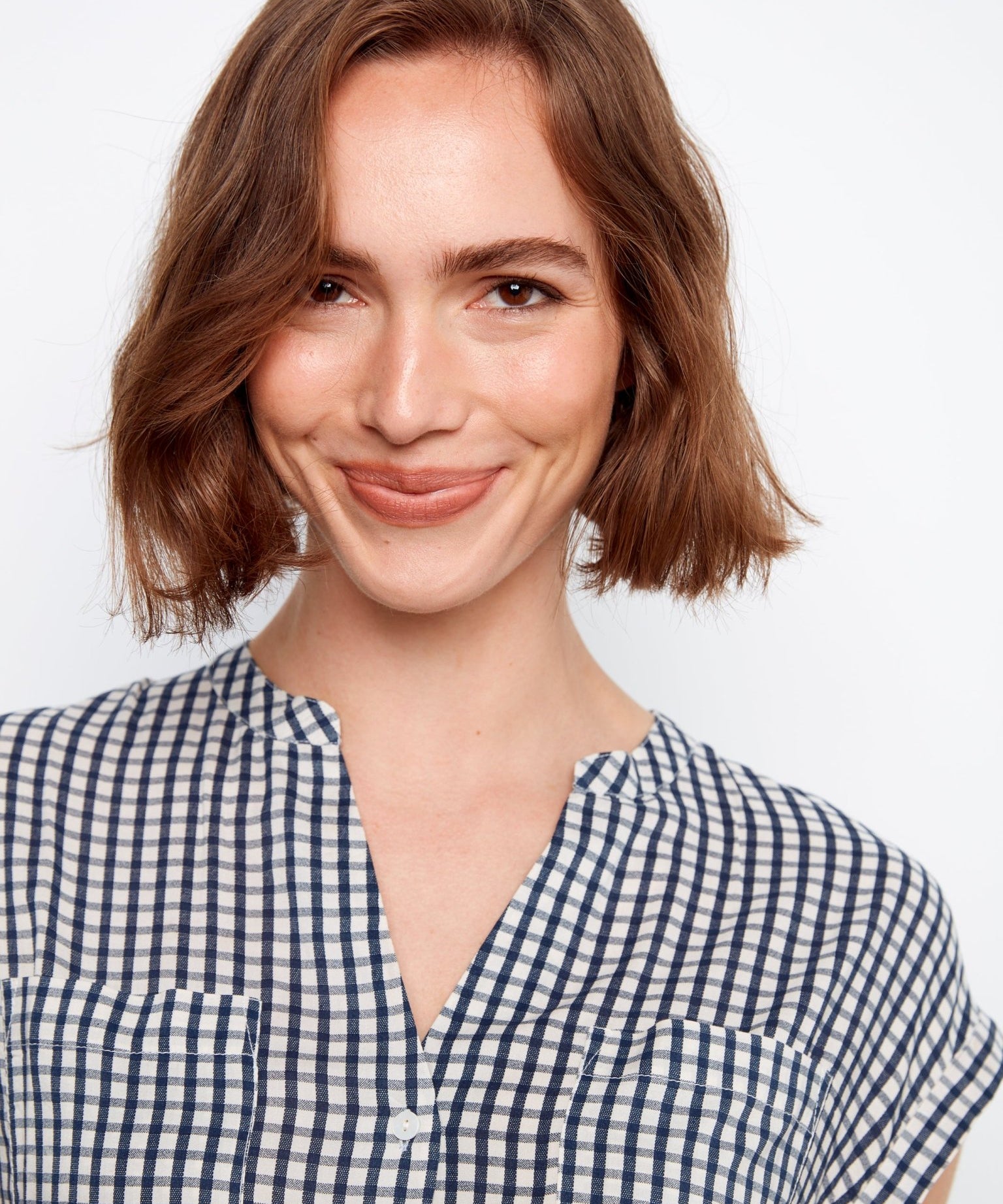 Printed Gingham Button - Up Blouse - Charlie B - 690178747441 - Sugar River Shoppe - 
