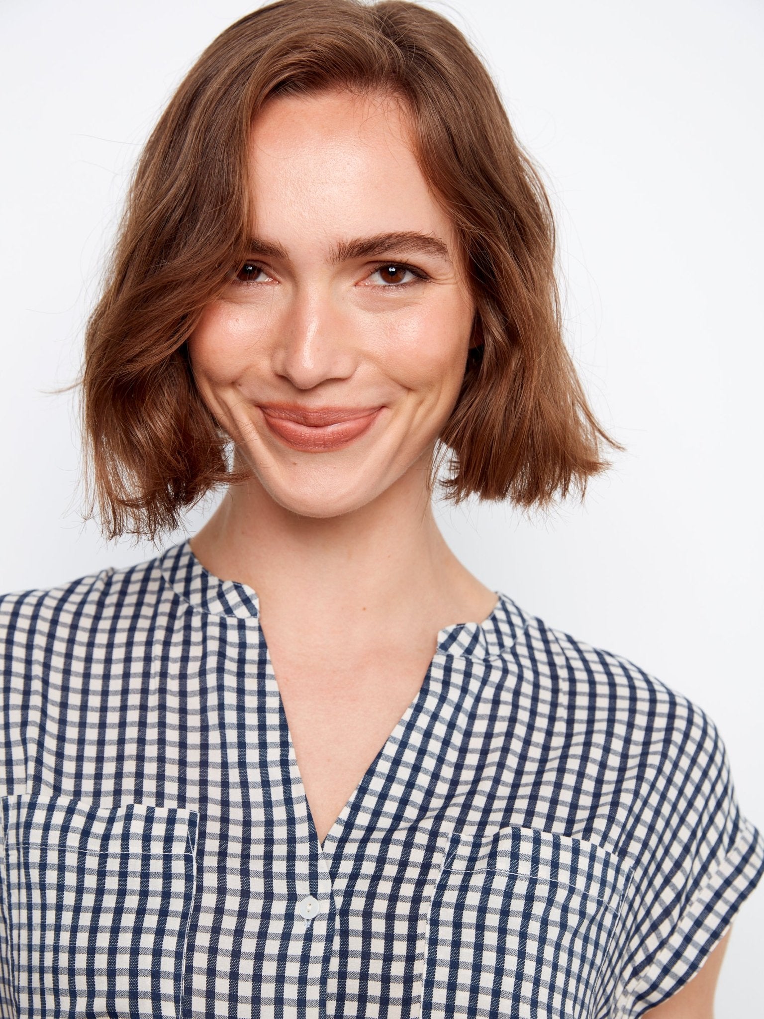 Printed Gingham Button - Up Blouse - Charlie B - 690178747441 - Sugar River Shoppe - 