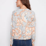 Printed Long Sleeved Crew Neck Sweater - Charlie B - 690178706592 - Sugar River Shoppe - 