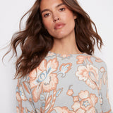 Printed Long Sleeved Crew Neck Sweater - Charlie B - 690178706592 - Sugar River Shoppe - 