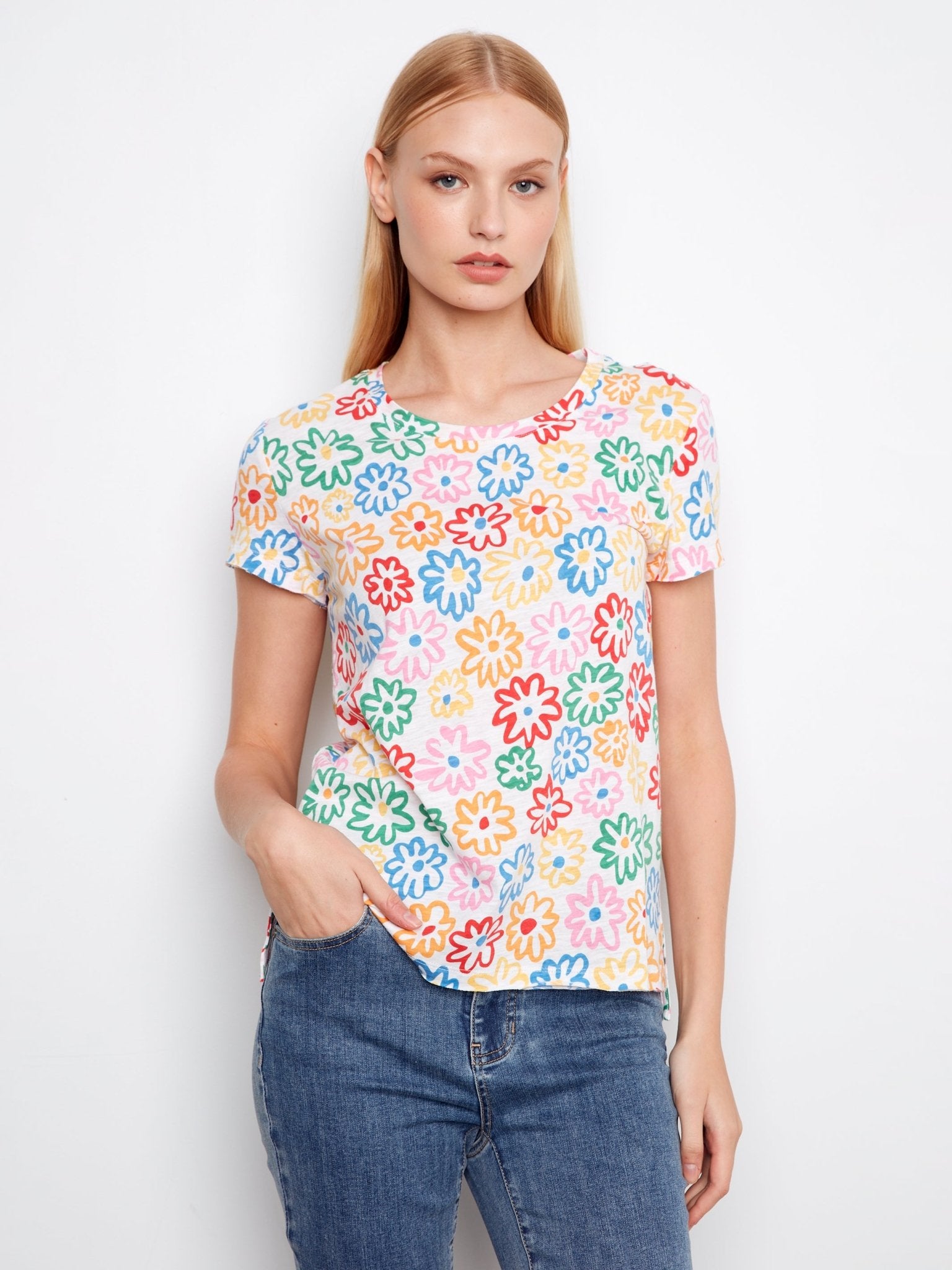 Printed Organic Cotton Jersey T-Shirt - Charlie B - 690178718250 - Sugar River Shoppe - 