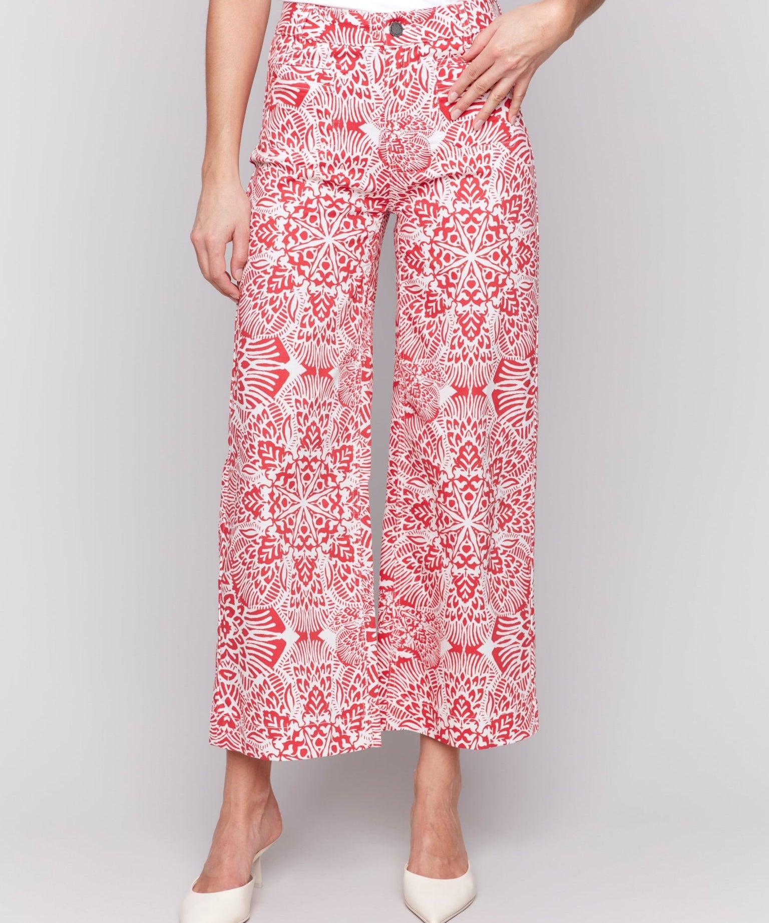 Printed Patch Pocket Flare Pants - Charlie B - 690178614064 - Sugar River Shoppe - 