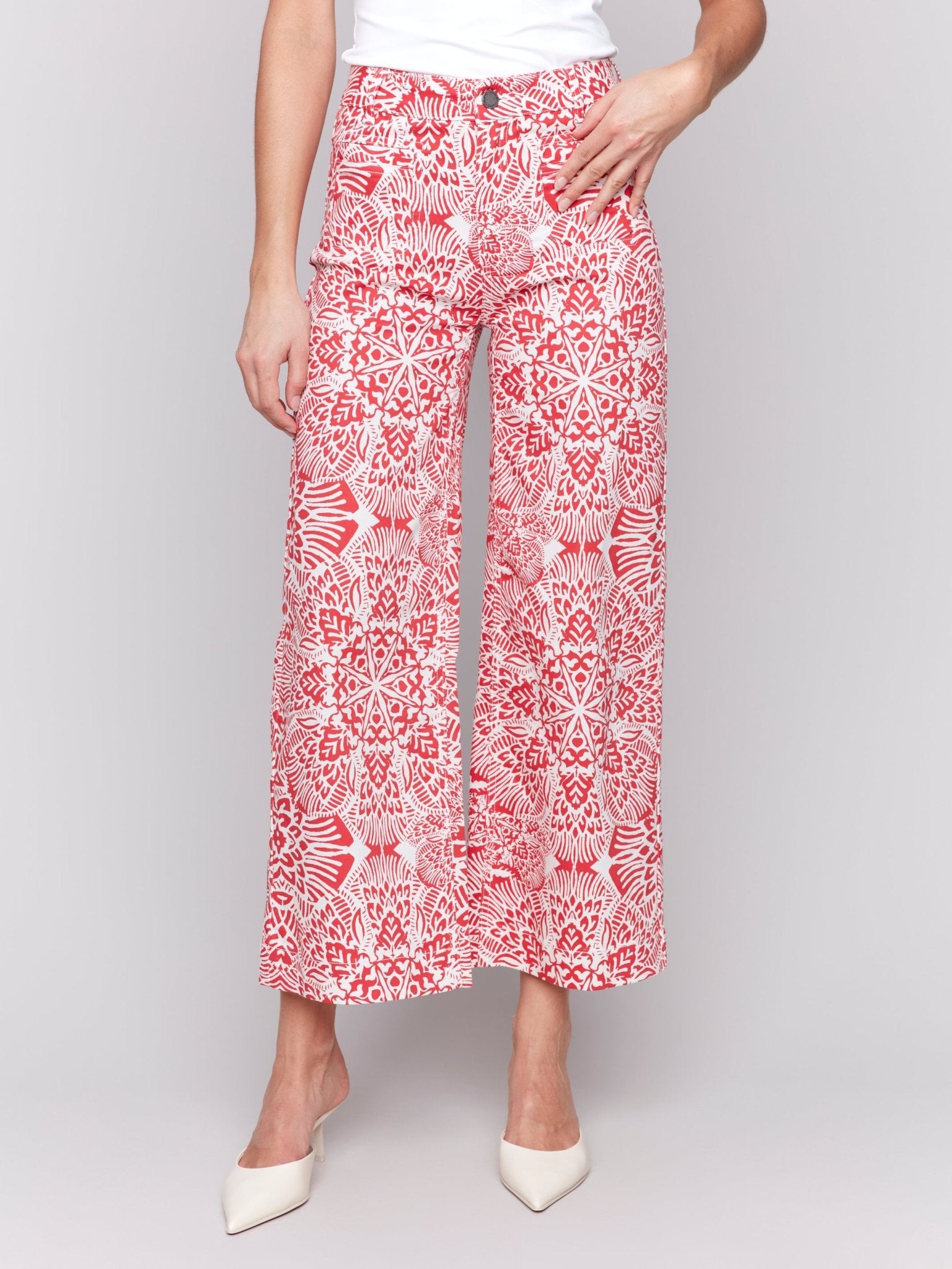 Printed Patch Pocket Flare Pants - Charlie B - 690178614064 - Sugar River Shoppe - 
