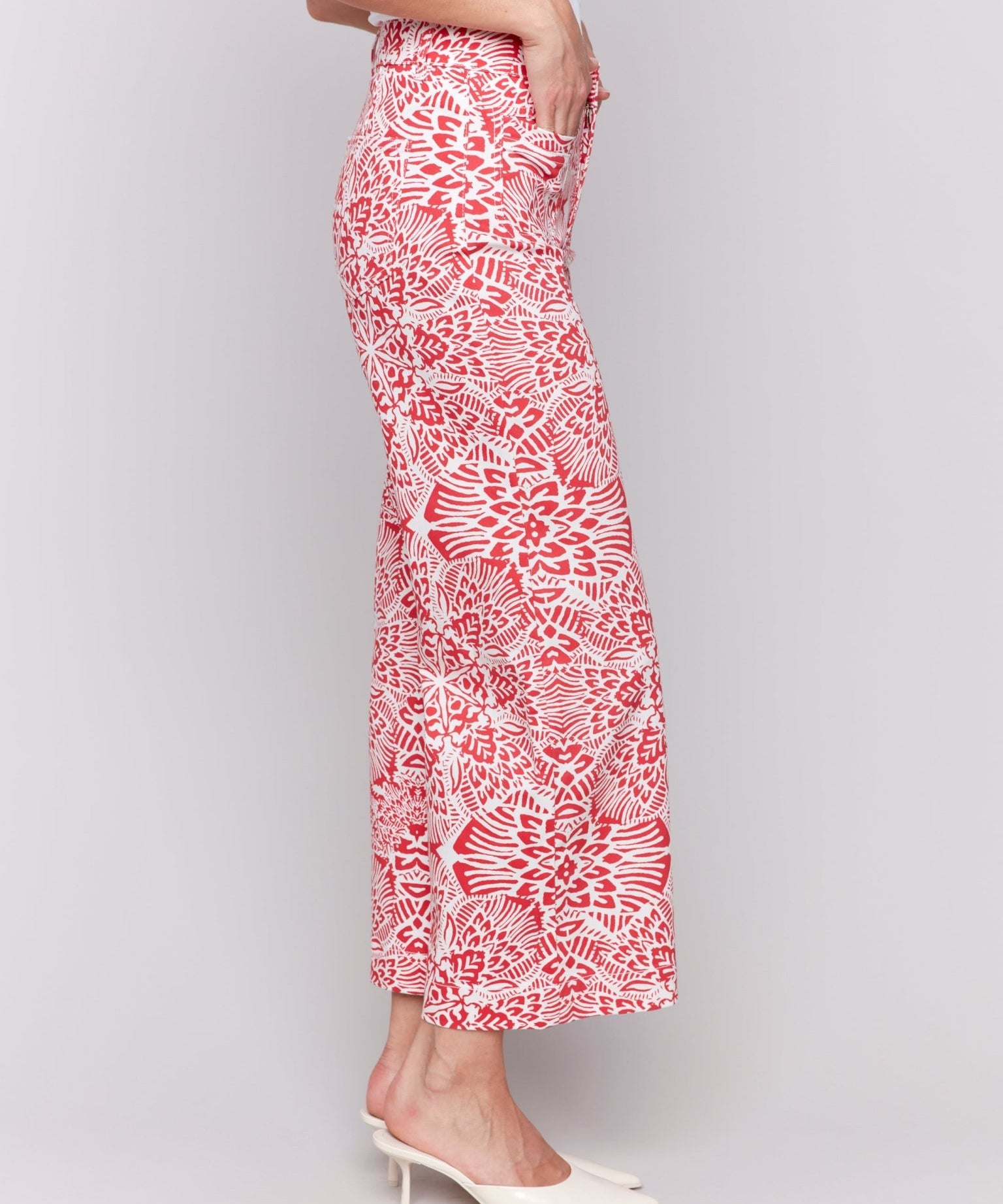 Printed Patch Pocket Flare Pants - Charlie B - 690178614064 - Sugar River Shoppe - 