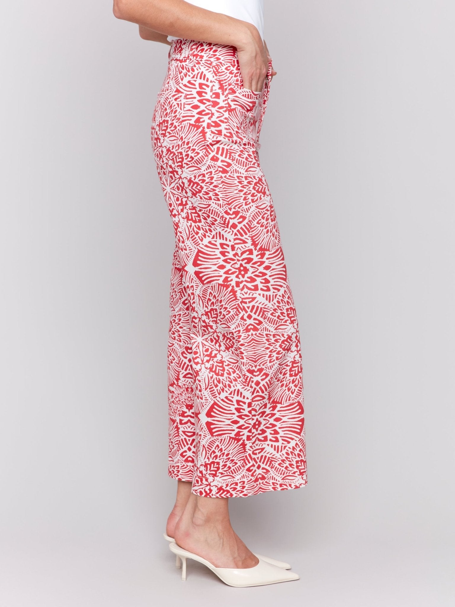 Printed Patch Pocket Flare Pants - Charlie B - 690178614064 - Sugar River Shoppe - 