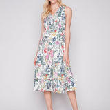 Printed Ruffle Neck Boho Maxi Dress with Tassels - Charlie B - 9586728 - Sugar River Shoppe - 
