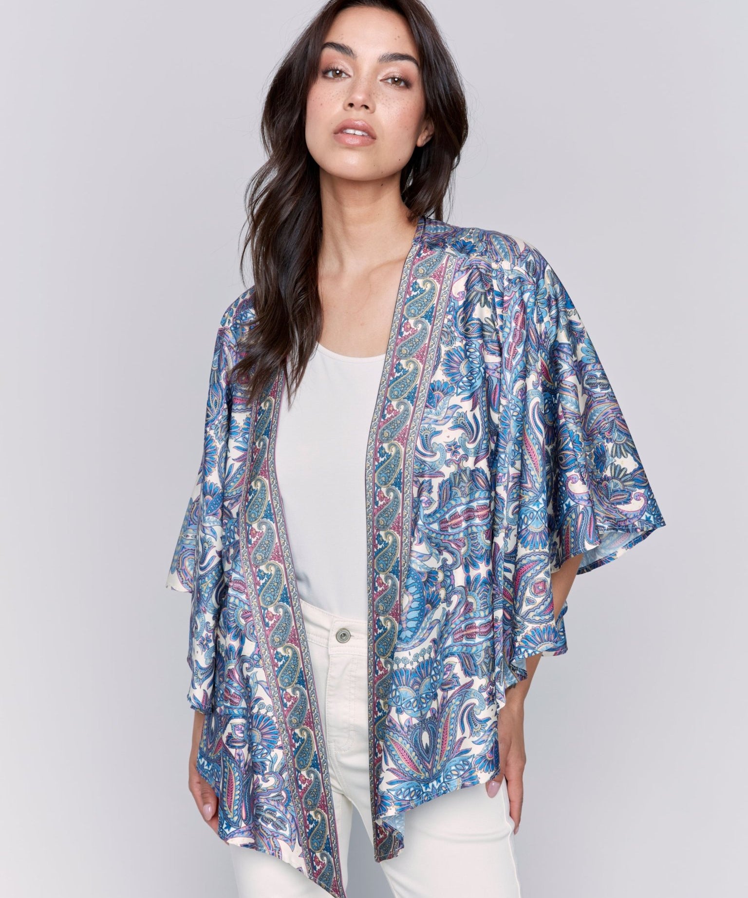 Printed Satin Kimono - Charlie B - 690178609374 - Sugar River Shoppe - 