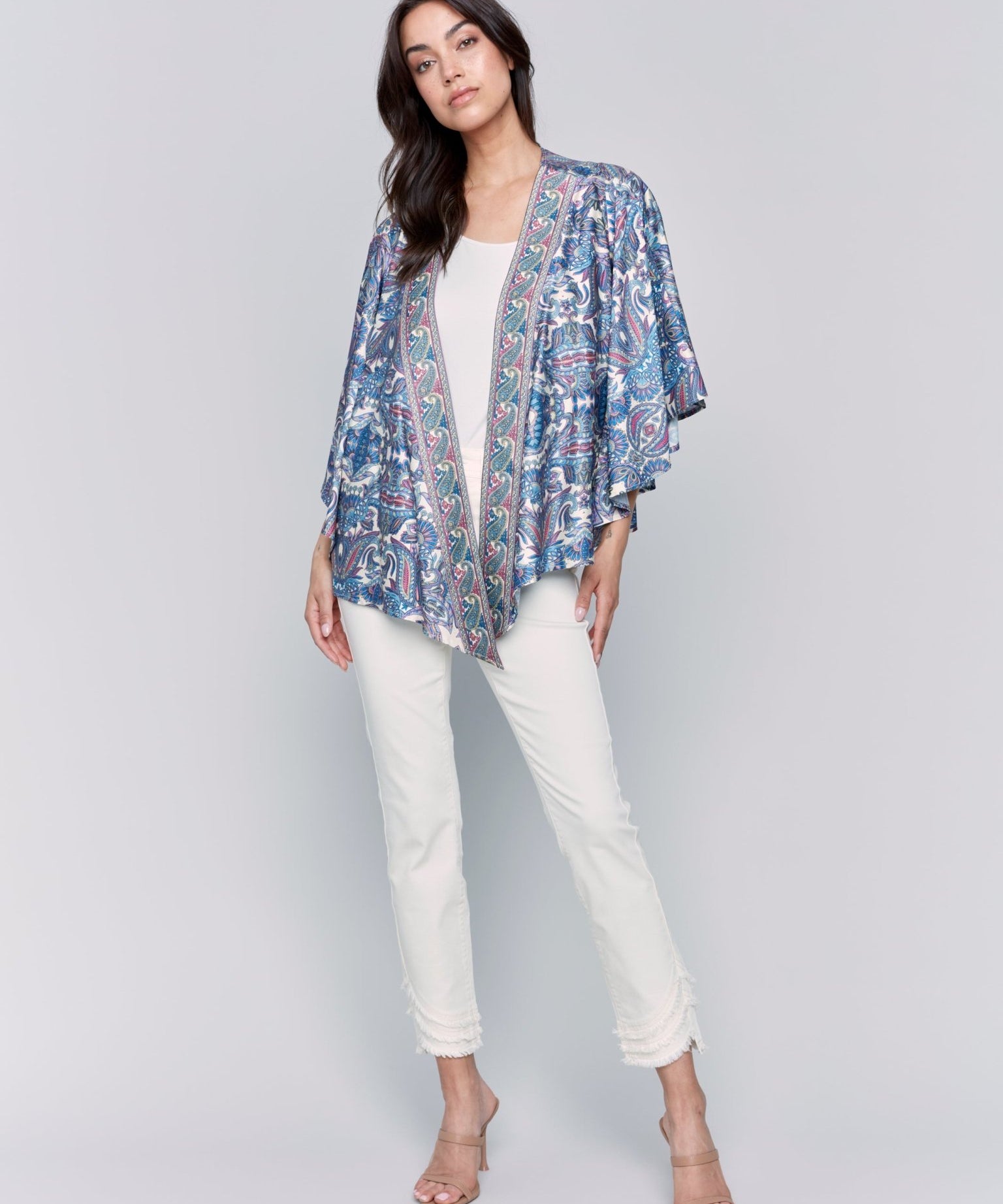 Printed Satin Kimono - Charlie B - 690178609374 - Sugar River Shoppe - 