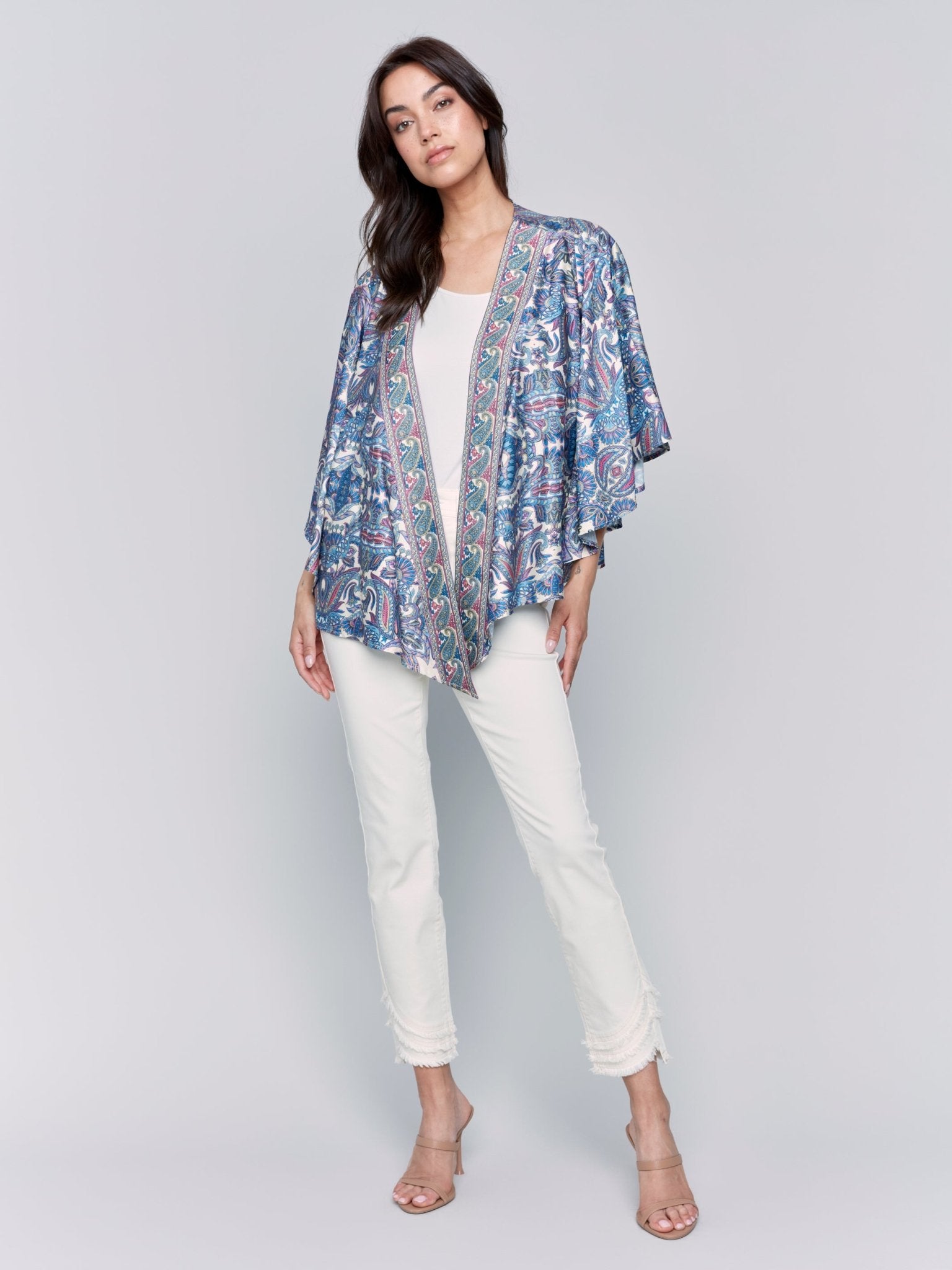 Printed Satin Kimono - Charlie B - 690178609374 - Sugar River Shoppe - 