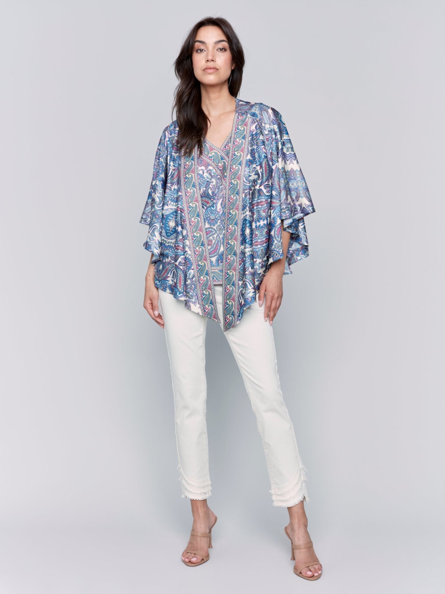 Printed Satin Kimono - Charlie B - 690178609374 - Sugar River Shoppe - 
