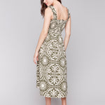 Printed Sleeveless Midi Dress with Shirring Detail - Charlie B - 690178629075 - Sugar River Shoppe - 