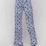 Printed Wide Leg Pants with Front Slits - Charlie B - 690178619236 - Sugar River Shoppe - 