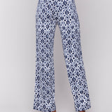 Printed Wide Leg Pants with Front Slits - Charlie B - 690178619236 - Sugar River Shoppe - 