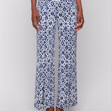 Printed Wide Leg Pants with Front Slits - Charlie B - 690178619236 - Sugar River Shoppe - 
