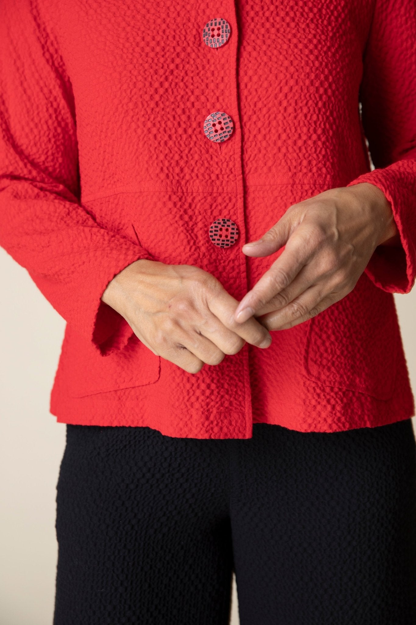 Pucker Weave Statement Jacket - Habitat - 194451493686 - Sugar River Shoppe - 