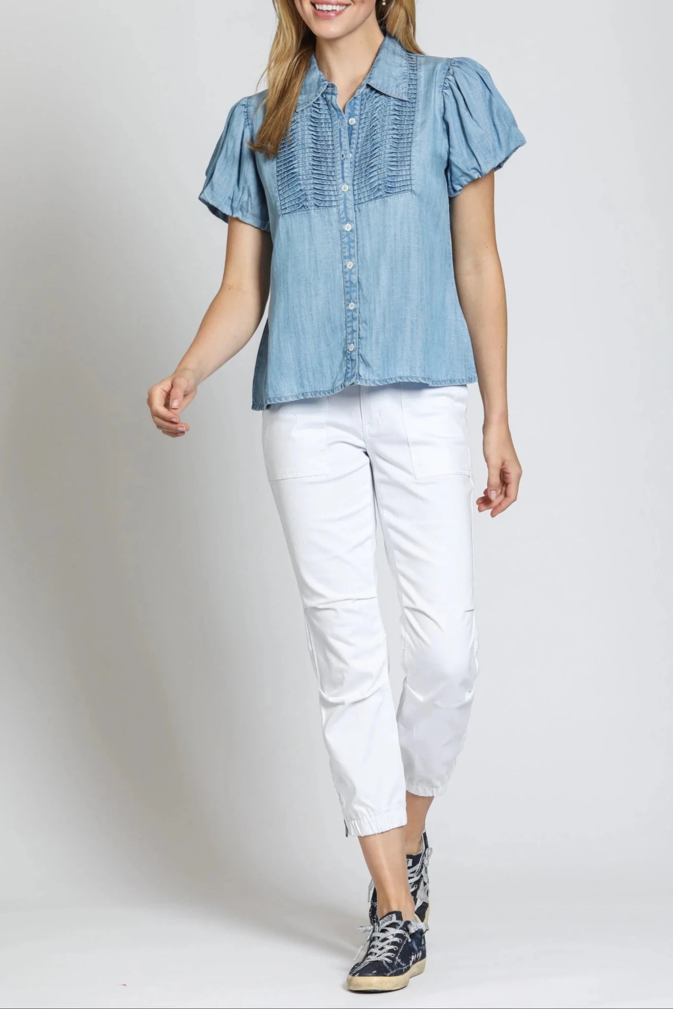 Puff Sleeve with Tucked Front Top - APNY - 615764027097 - Sugar River Shoppe - 