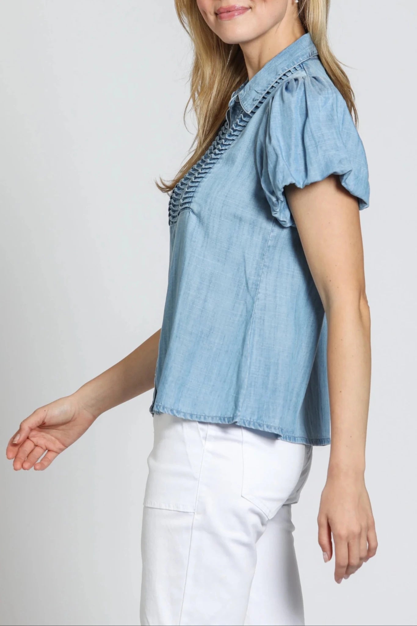 Puff Sleeve with Tucked Front Top - APNY - 615764027097 - Sugar River Shoppe - 