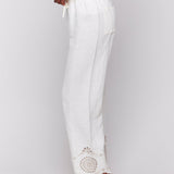 Pull - On Linen Pants with Eyelet Embroidery - Charlie B - 690178589430 - Sugar River Shoppe - 