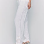Pull - On Linen Pants with Eyelet Embroidery - Charlie B - 690178589430 - Sugar River Shoppe - 