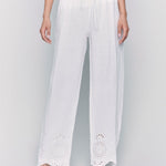 Pull - On Linen Pants with Eyelet Embroidery - Charlie B - 690178589430 - Sugar River Shoppe - 