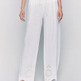Pull - On Linen Pants with Eyelet Embroidery - Charlie B - 690178589430 - Sugar River Shoppe - 