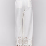 Pull - On Linen Pants with Eyelet Embroidery - Charlie B - 690178589430 - Sugar River Shoppe - 