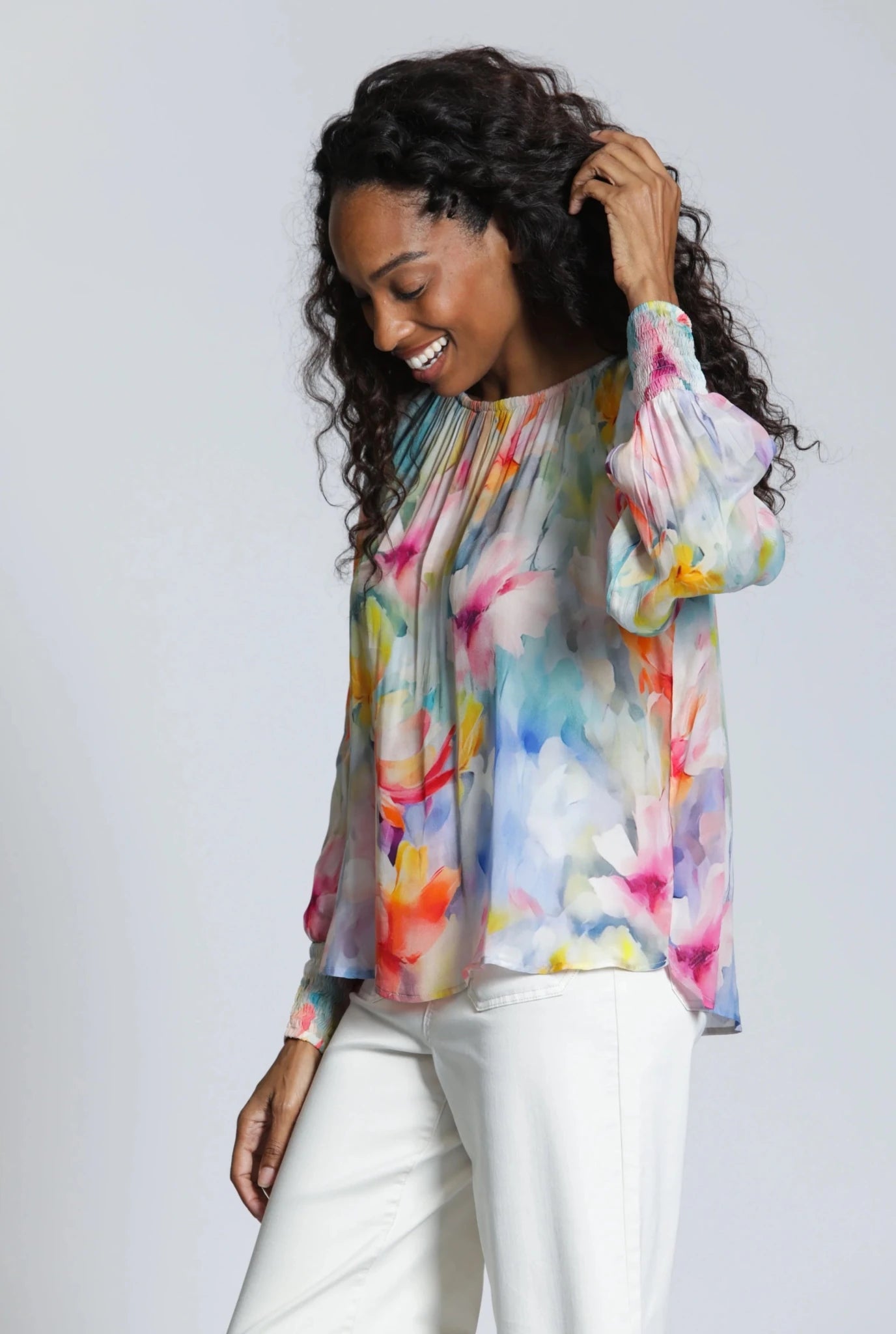 Pullover with Smocked Cuff - APNY - 605258485656 - Sugar River Shoppe - 