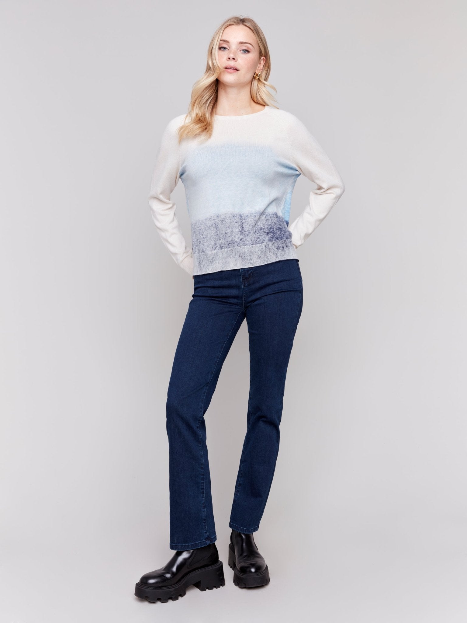 Raglan Sleeve Crew Neck Sweater - Charlie B - 690178528873 - Sugar River Shoppe - 