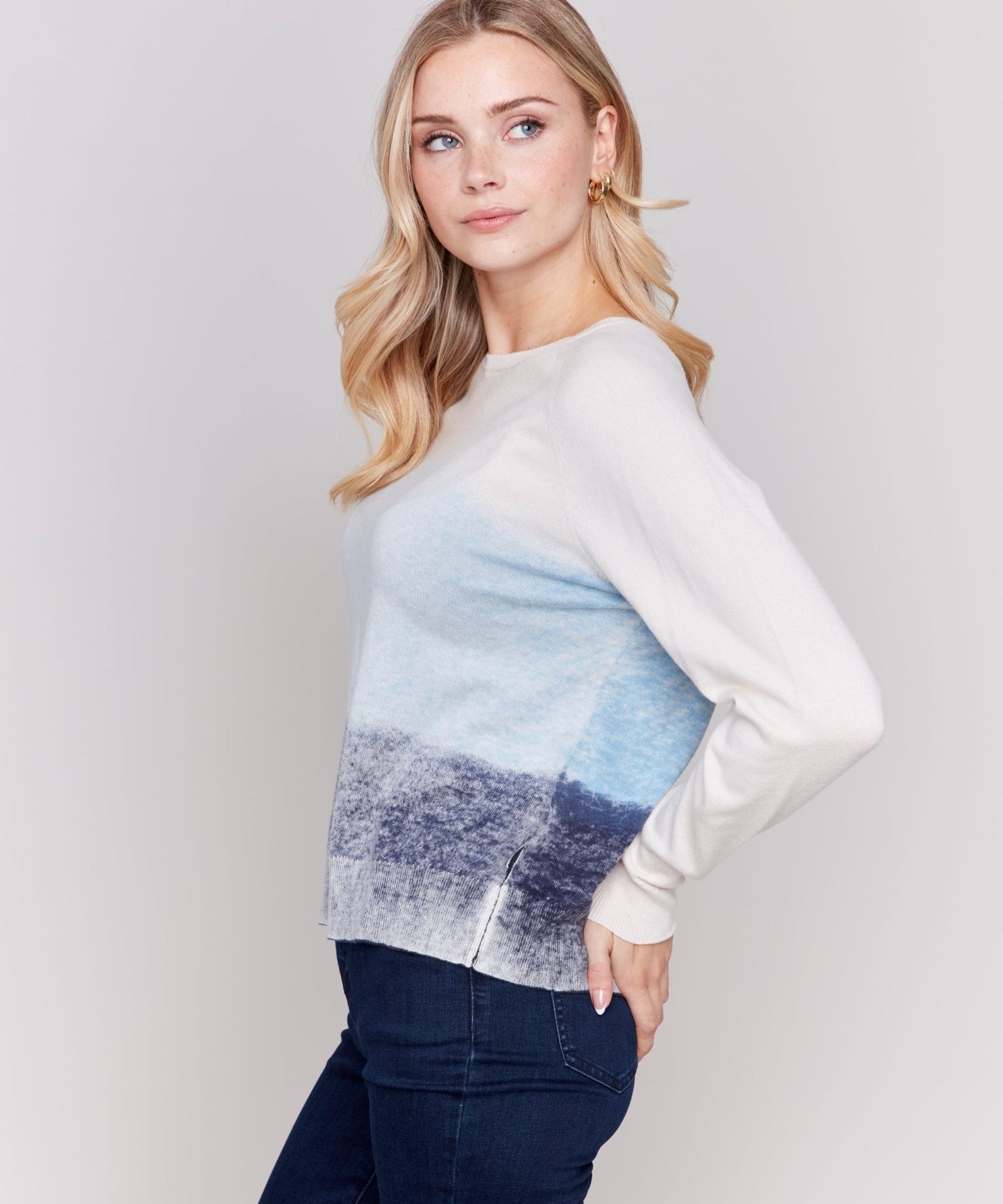 Raglan Sleeve Crew Neck Sweater - Charlie B - 690178528873 - Sugar River Shoppe - 