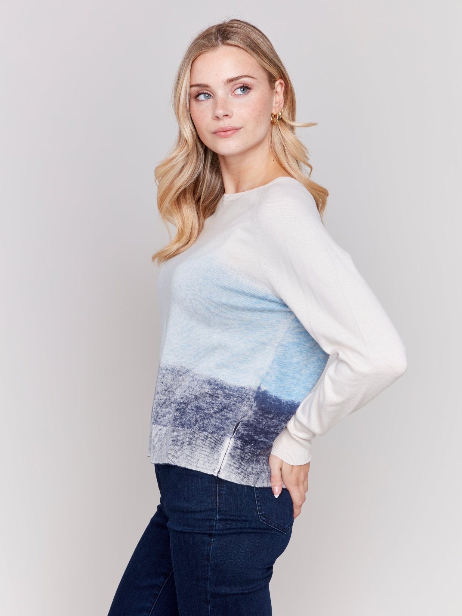 Raglan Sleeve Crew Neck Sweater - Charlie B - 690178528873 - Sugar River Shoppe - 
