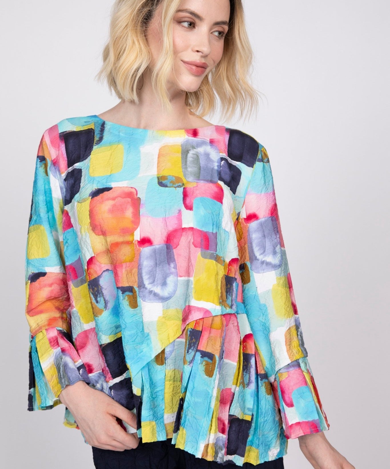 Rayon Crinkle Multi Arc Top - Habitat -  - Sugar River Shoppe - 