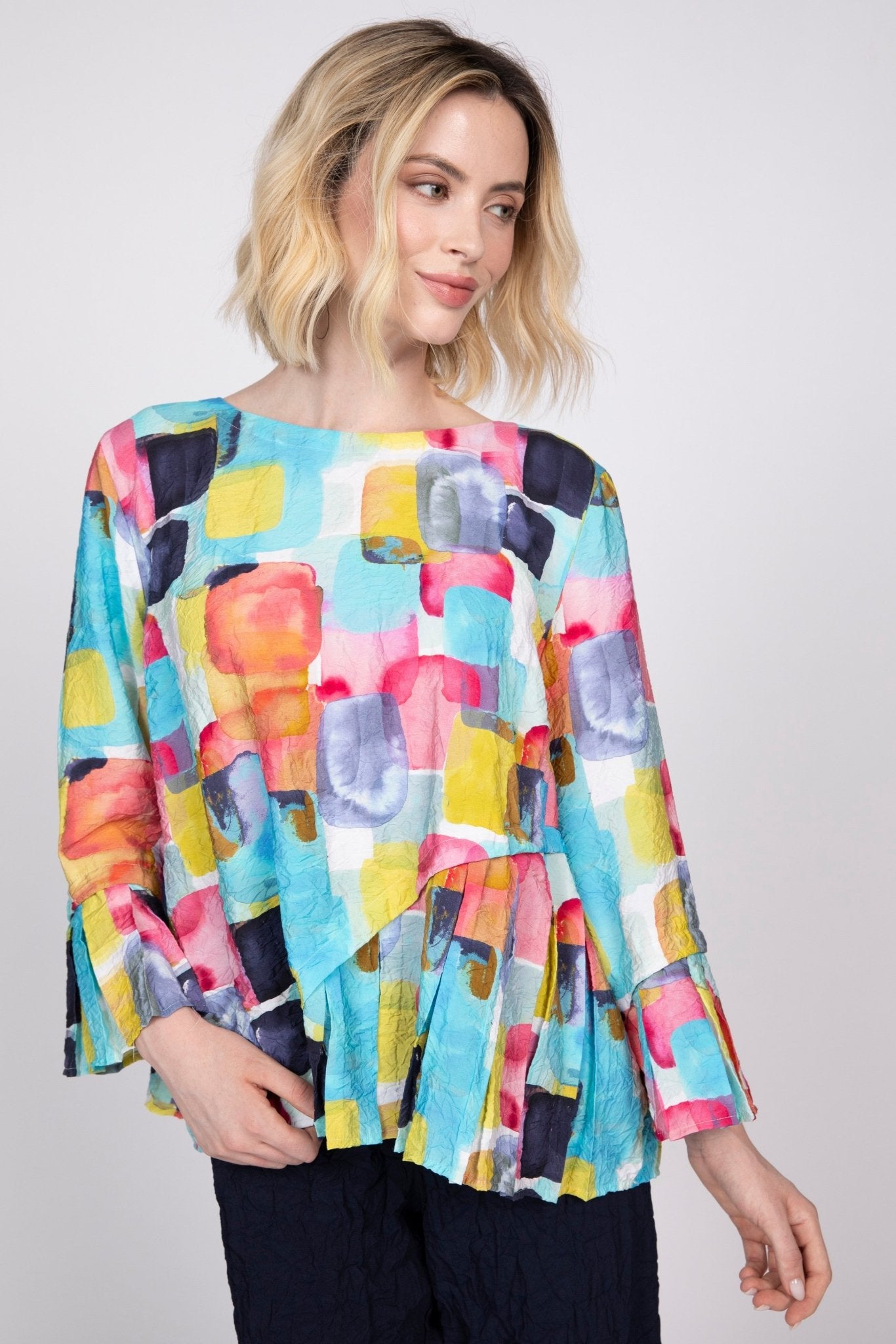 Rayon Crinkle Multi Arc Top - Habitat -  - Sugar River Shoppe - 