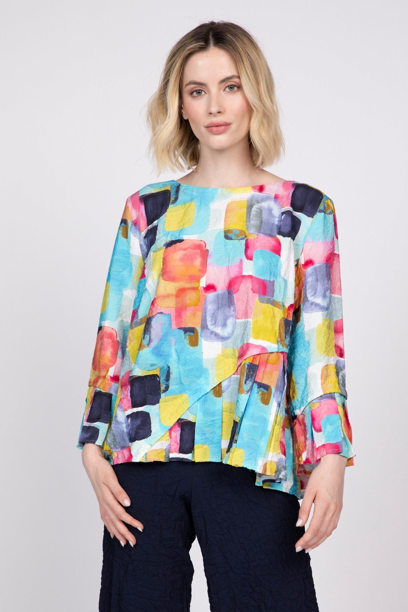 Rayon Crinkle Multi Arc Top - Habitat -  - Sugar River Shoppe - 