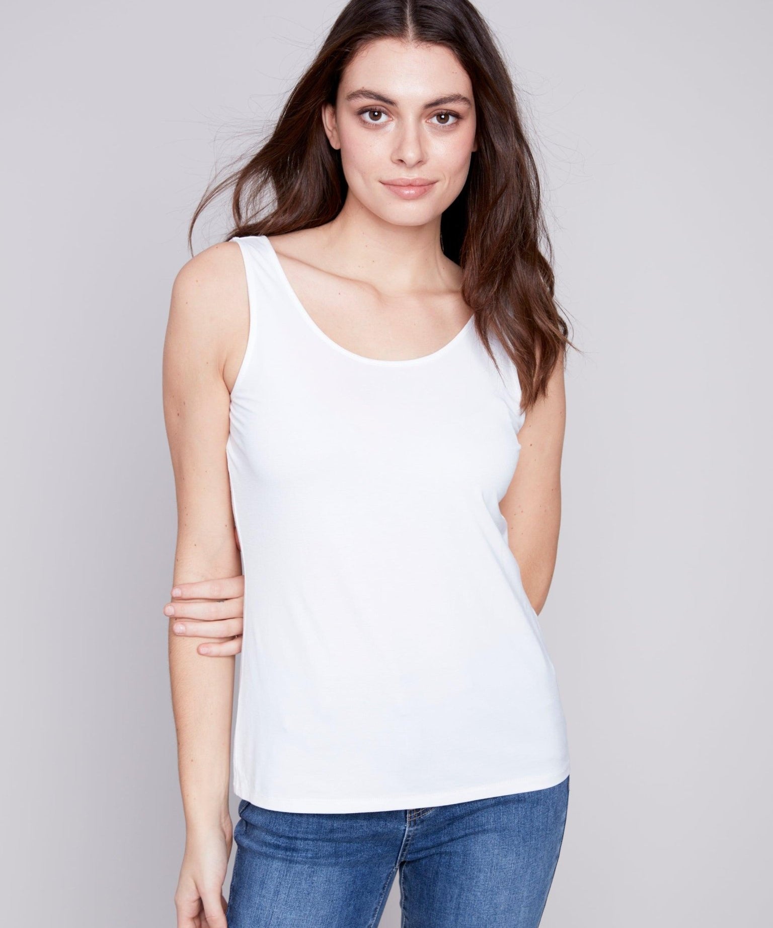Reversible Bamboo Viscose Cami - Color: Greige - Charlie B - 690178448034 - Sugar River Shoppe - 
