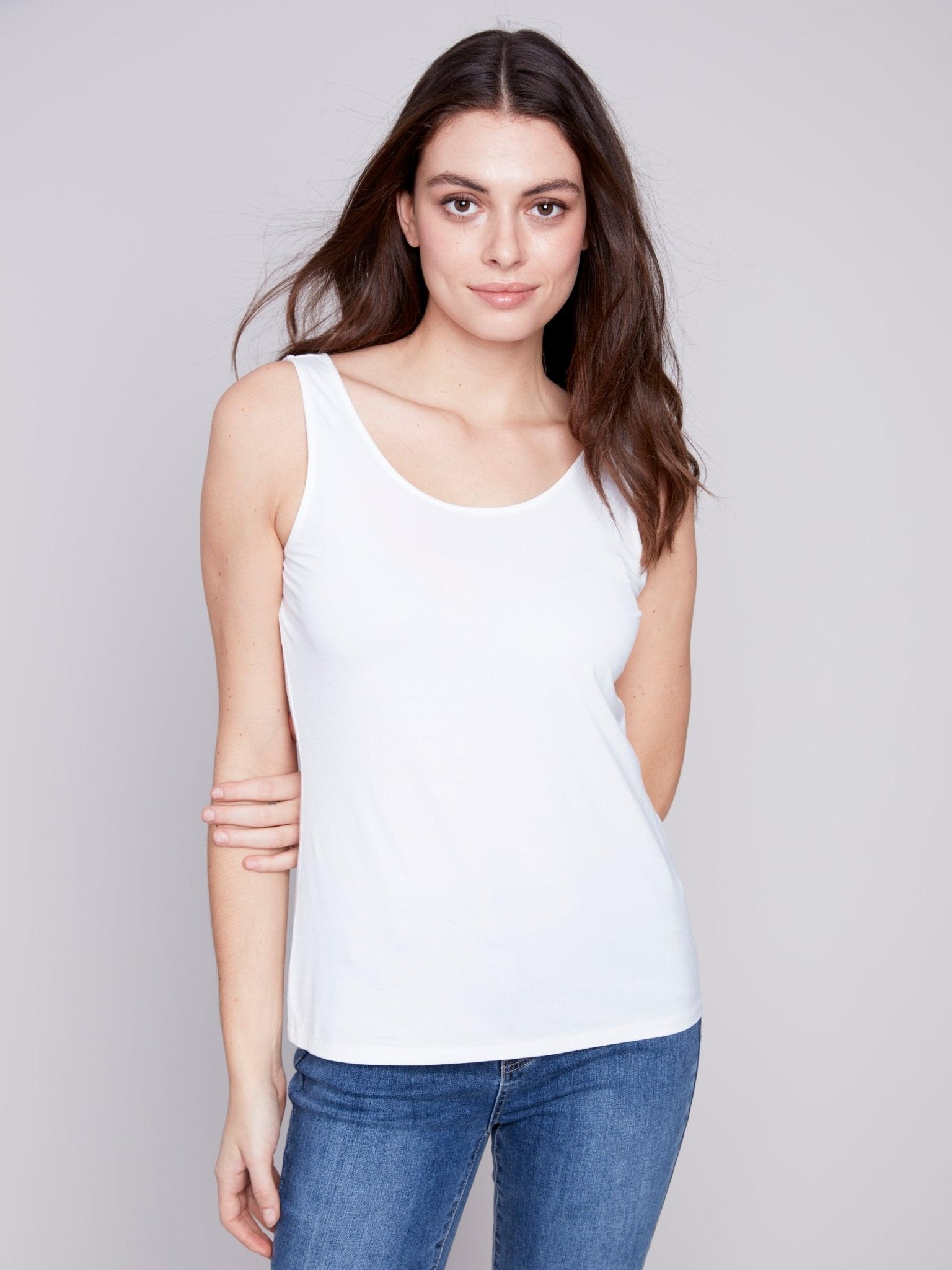 Reversible Bamboo Viscose Cami - Color: Greige - Charlie B - 690178448034 - Sugar River Shoppe - 