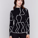 Reversible Mock Neck Fitted Sweater - Charlie B - 690178537141 - Sugar River Shoppe - 