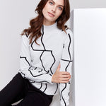Reversible Mock Neck Fitted Sweater - Charlie B - 690178537141 - Sugar River Shoppe - 