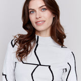 Reversible Mock Neck Fitted Sweater - Charlie B - 690178537141 - Sugar River Shoppe - 