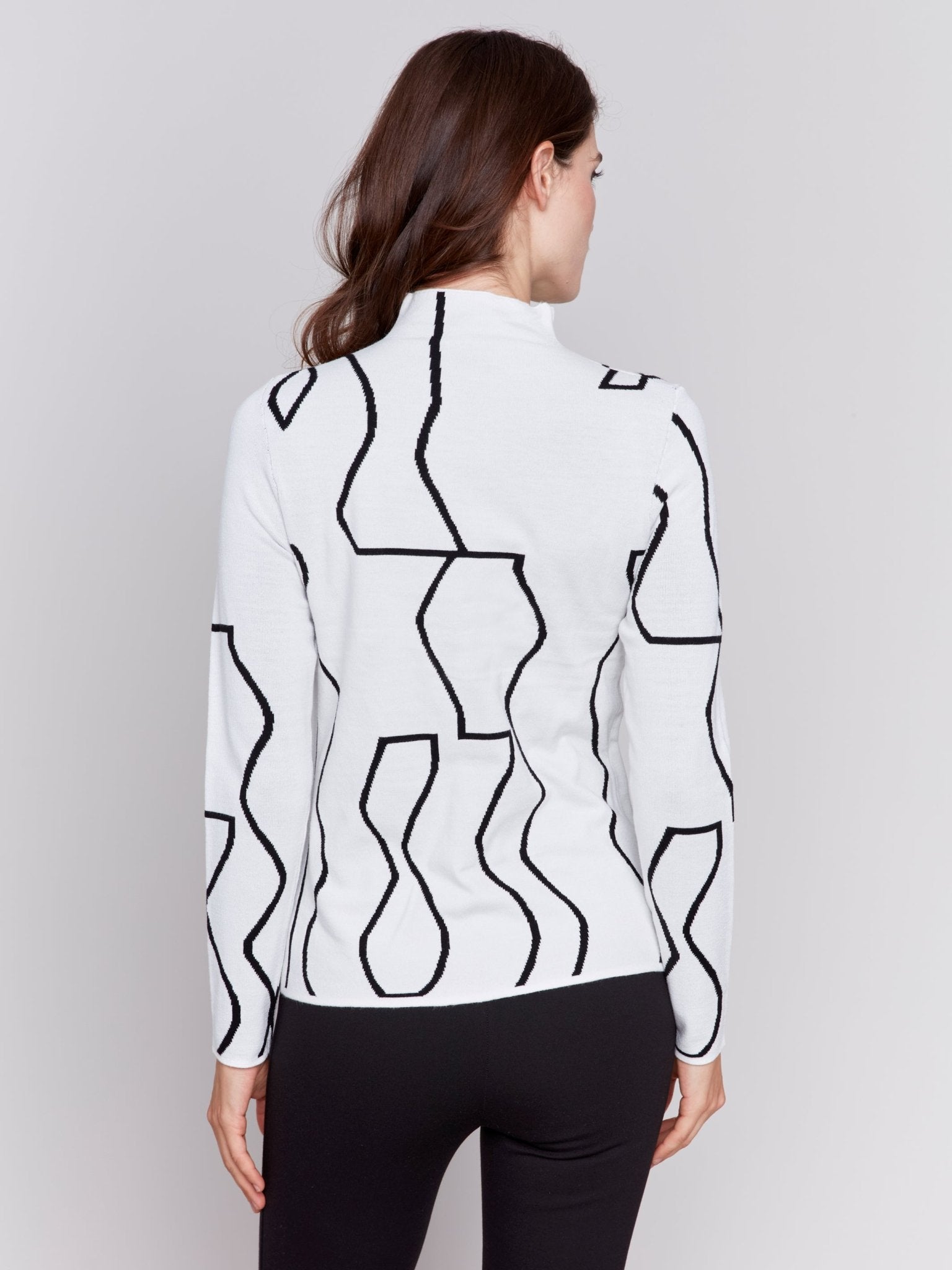 Reversible Mock Neck Fitted Sweater - Charlie B - 690178537141 - Sugar River Shoppe - 
