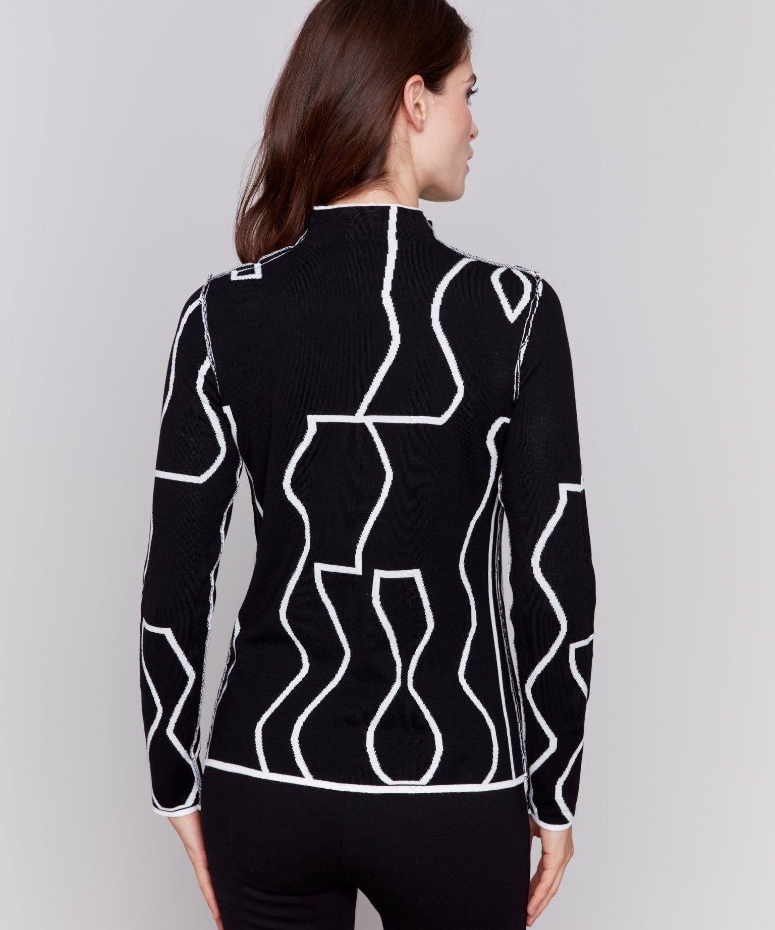 Reversible Mock Neck Fitted Sweater - Charlie B - 690178537141 - Sugar River Shoppe - 