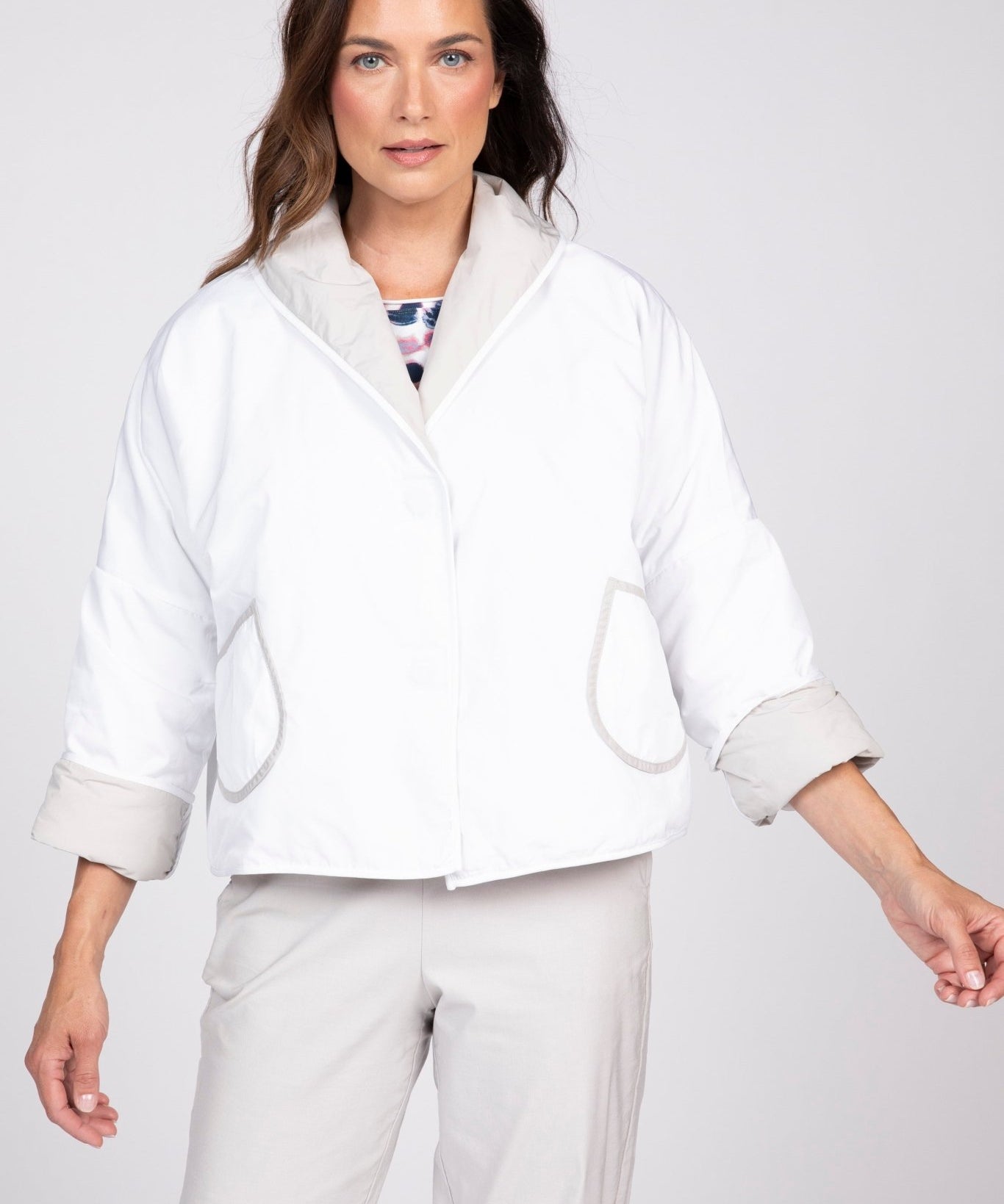 Reversible Taffeta Shawl Jacket - Habitat - 194451671787 - Sugar River Shoppe - 