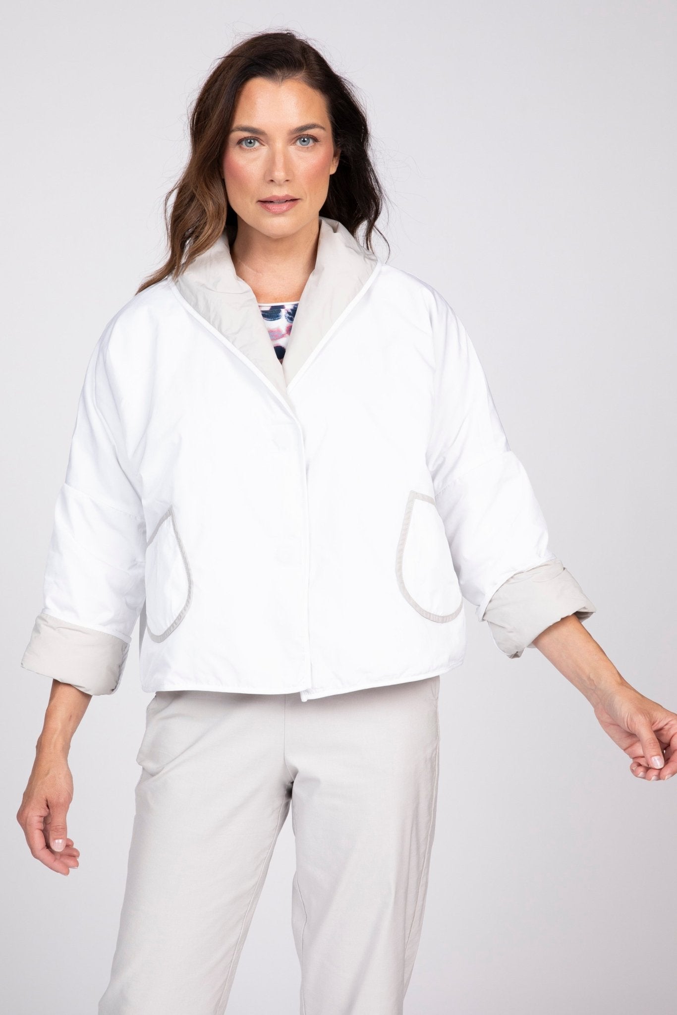 Reversible Taffeta Shawl Jacket - Habitat - 194451671787 - Sugar River Shoppe - 