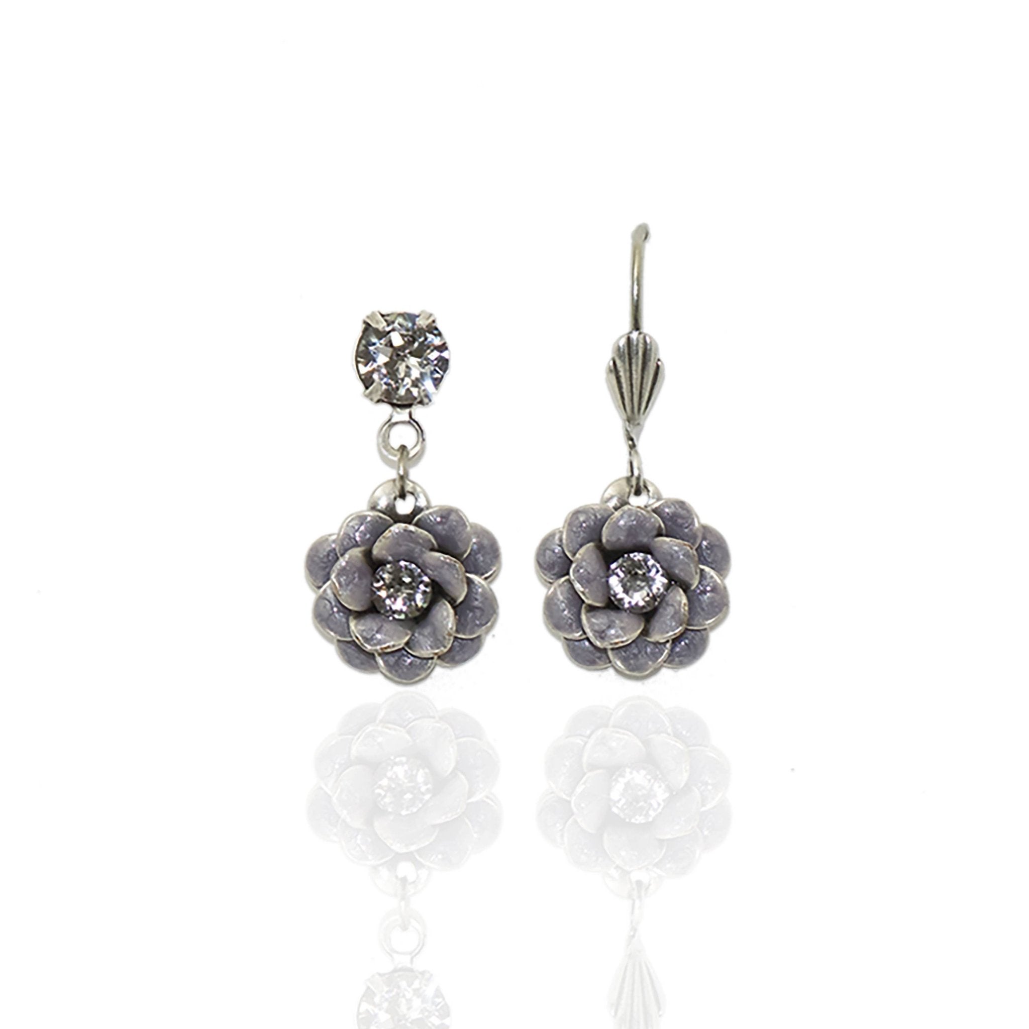 Rosette Crystal Earrings: Leverback - Anne Koplik Designs, Inc. - 17335336 - Sugar River Shoppe - 
