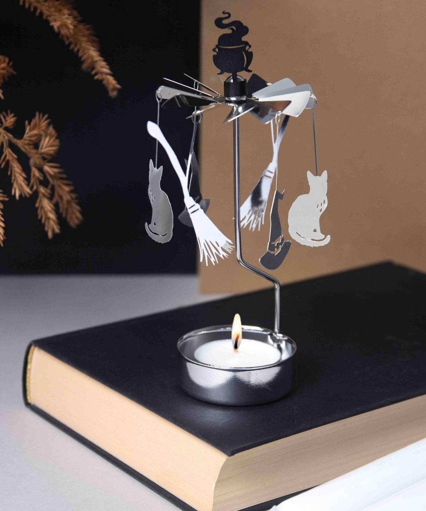 Rotary Candleholder, Scary Town - Talla Imports - 7330123006621 - Sugar River Shoppe - 