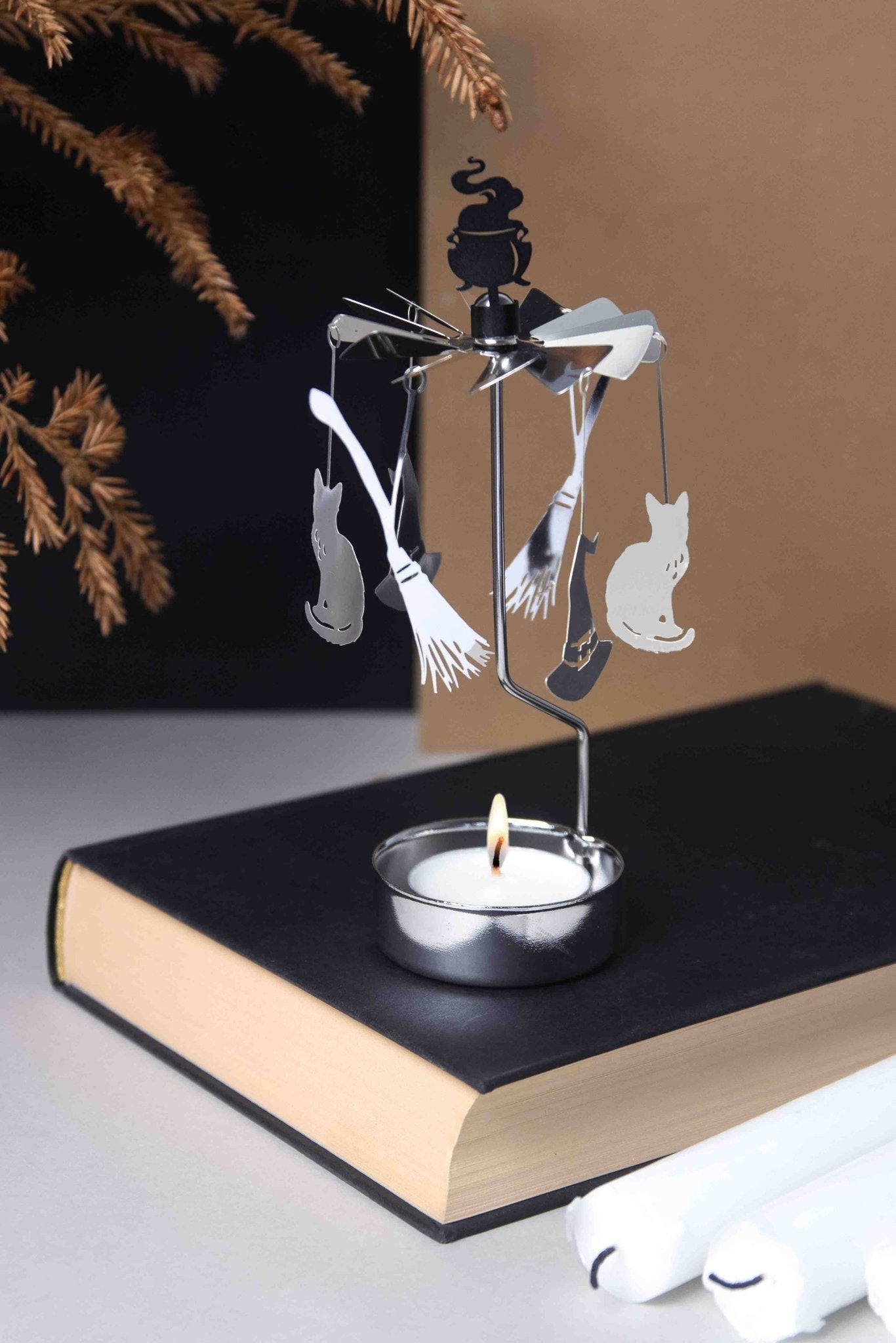 Rotary Candleholder, Scary Town - Talla Imports - 7330123006621 - Sugar River Shoppe - 
