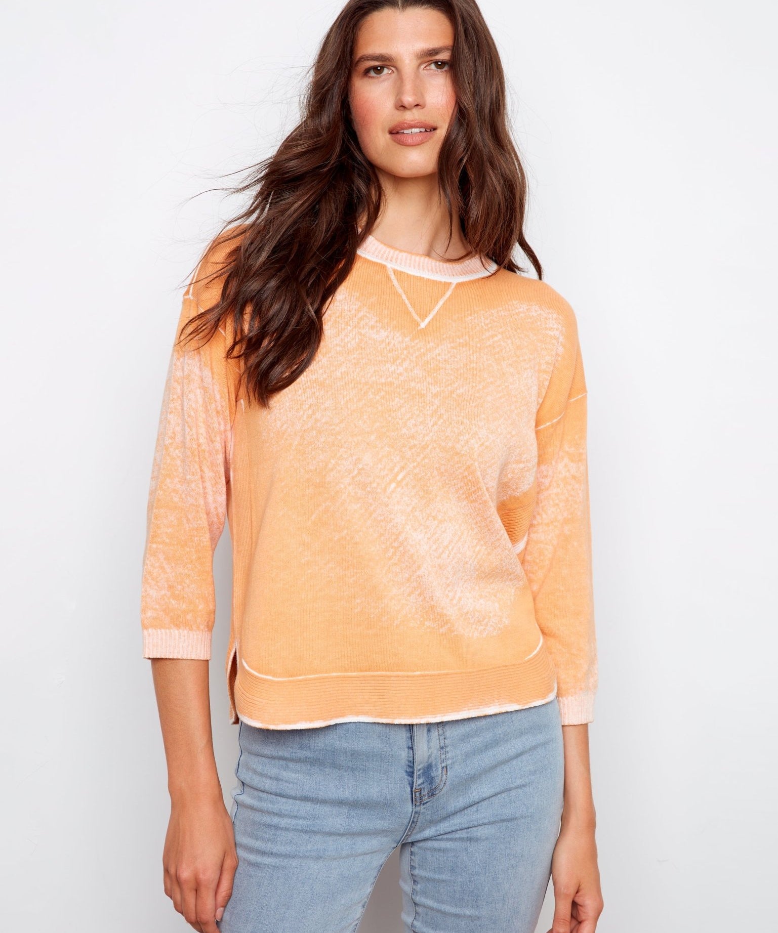 Round Hem Cotton Sweater - Charlie B - 690178745720 - Sugar River Shoppe - 
