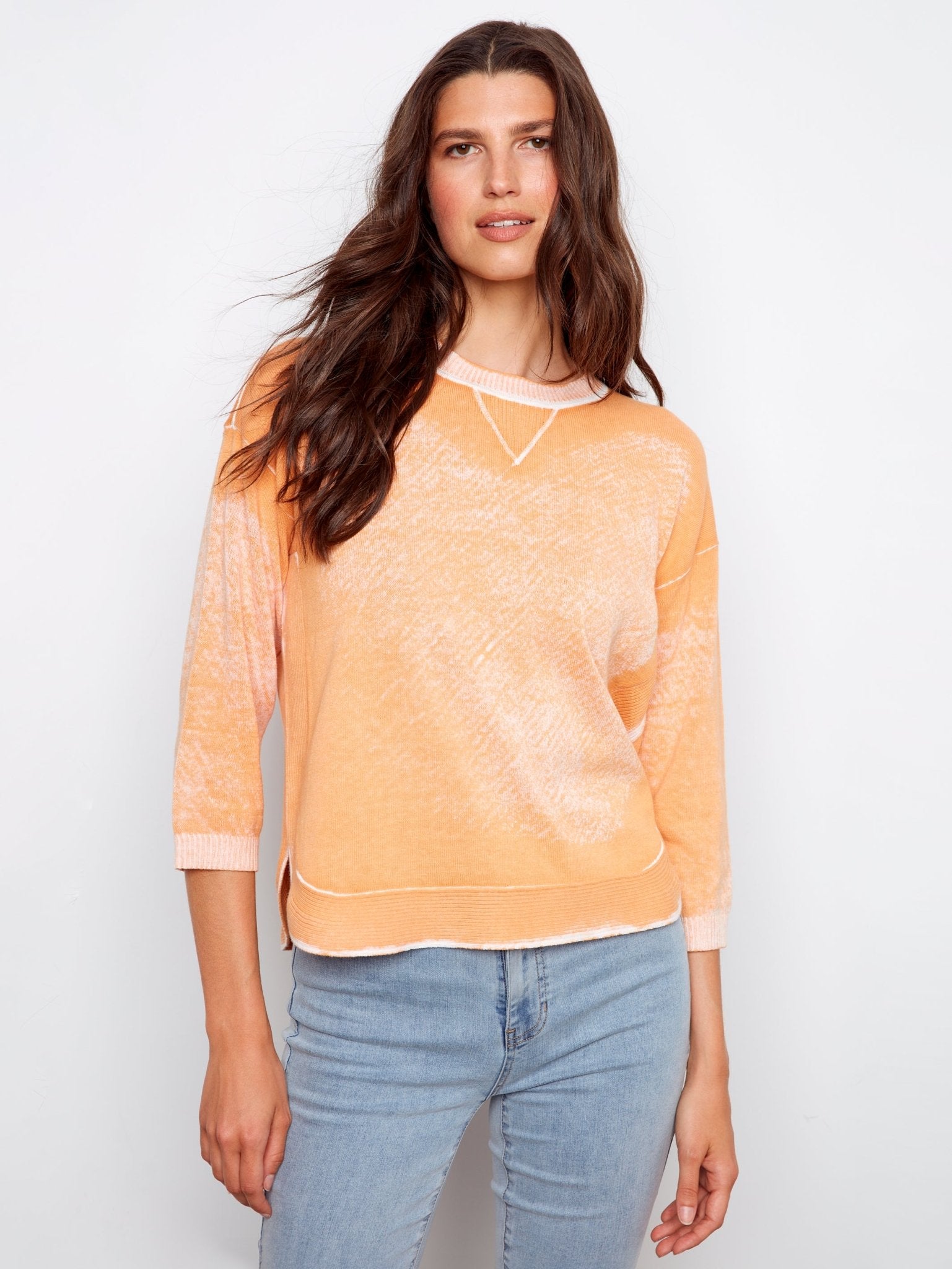 Round Hem Cotton Sweater - Charlie B - 690178745720 - Sugar River Shoppe - 