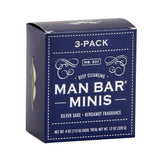Man Bar Miniature Soap - Silver Sage & Bergamot 3pc Gift Set - Sugar River Shoppe