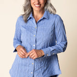 Santorini Stripe Selene Shirt - Habitat - 194451677338 - Sugar River Shoppe - 