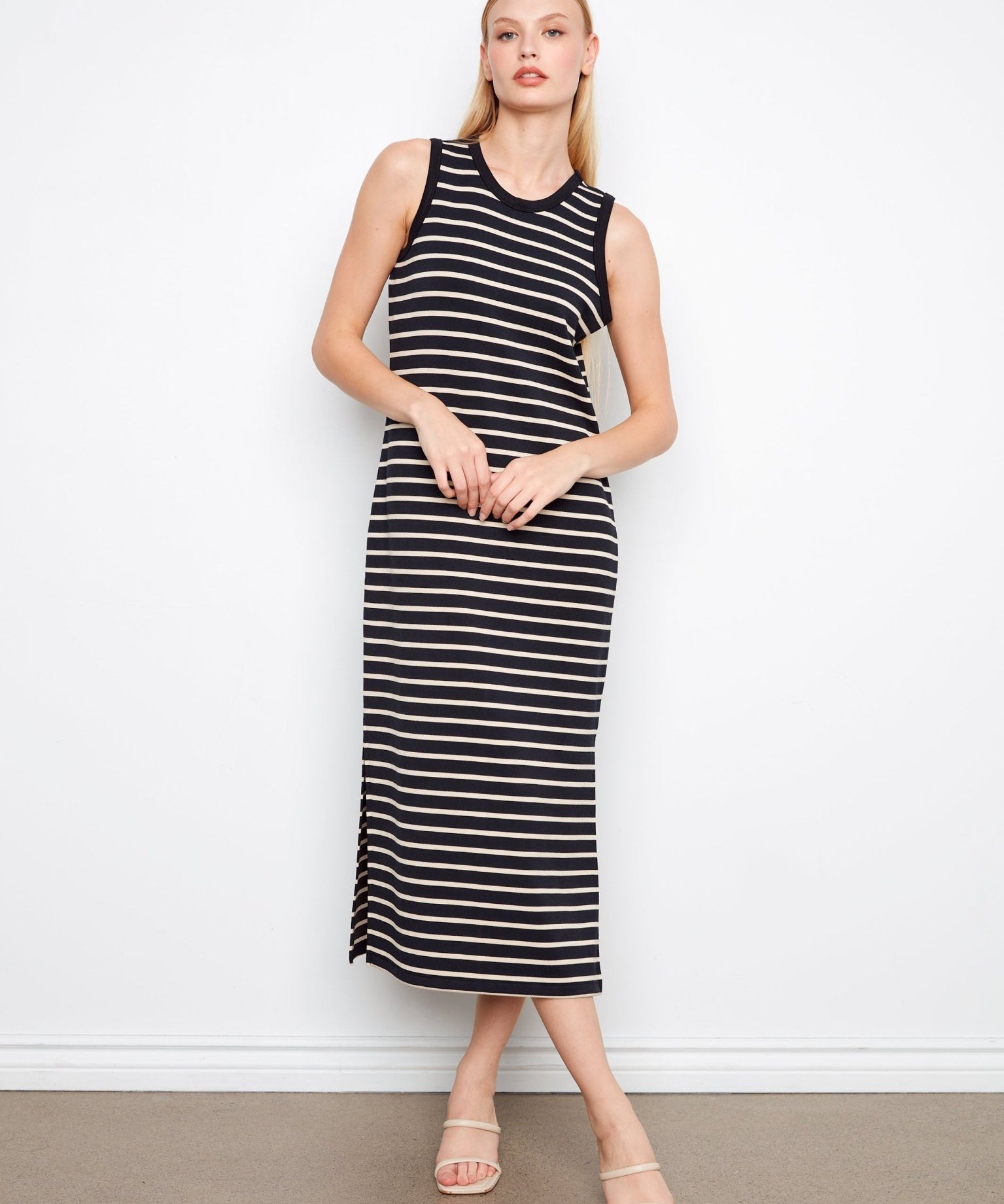 Scuba Sleeveless Striped Yarn Dye Dress - Charlie B - 690178720109 - Sugar River Shoppe - 